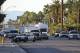 Police block a street outside of the Route 91 Harvest music festival Monday, Oct. 2, 2017, in Las Vegas. A mass shooting occurred late night Sunday at a music festival on the Las Vegas Strip. (AP Photo/Ronda Churchill)