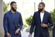 FILE in this Sept. 19, 2017 file photo, NBA players Markieff, left, and Marcus Morris arrive at Superior Court for the second day of their aggravated assault trial in Phoenix. Jurors are expected to hear closing arguments Thursday, Sept. 28, for the assault trial of the NBA players. The Morris brothers are accused of helping three other people beat Erik Hood on Jan. 24, 2015. (AP Photo/Matt York, File)