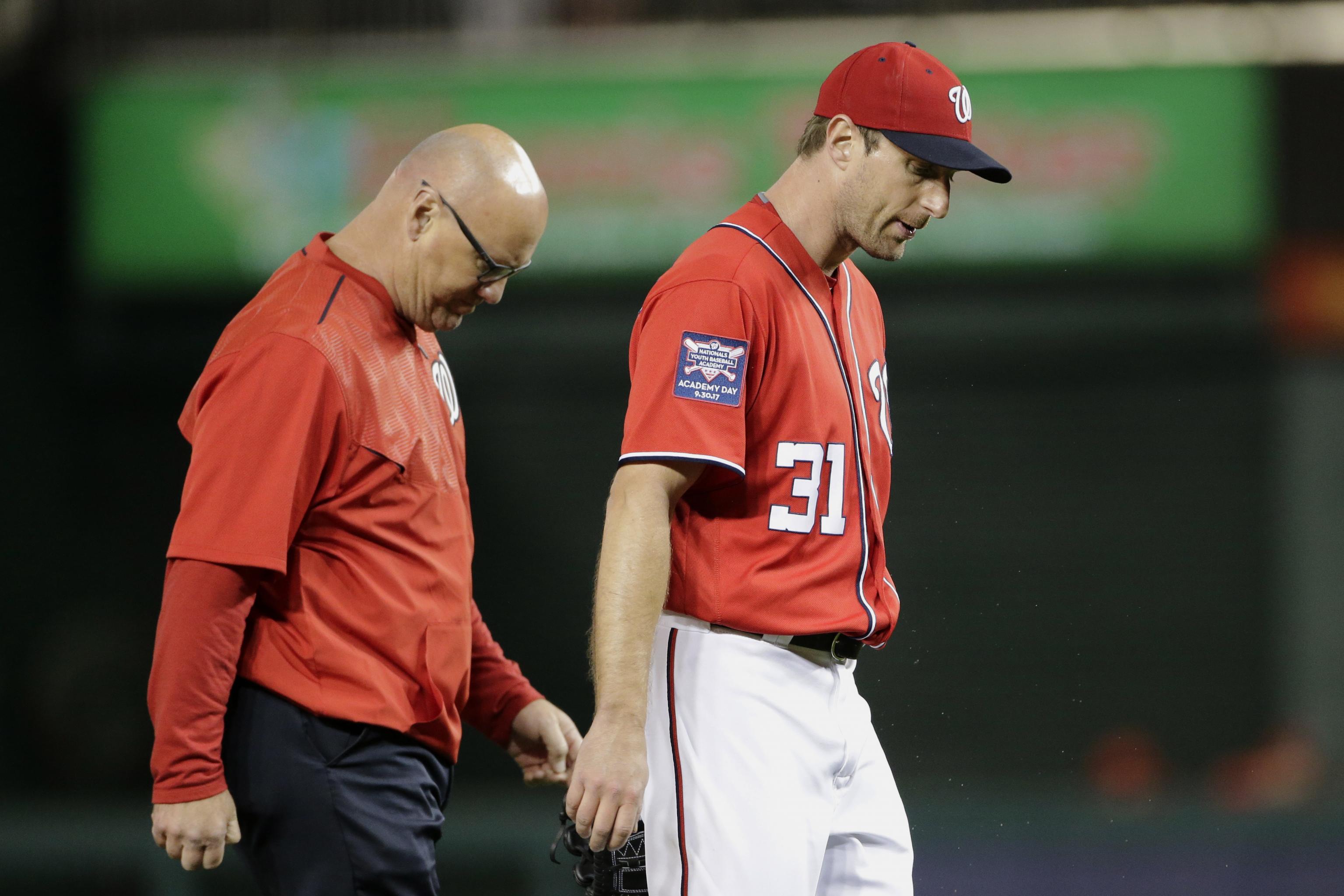 Max Scherzer injury: Ace leads Nationals to sweep of Phillies with broken  nose - Sports Illustrated