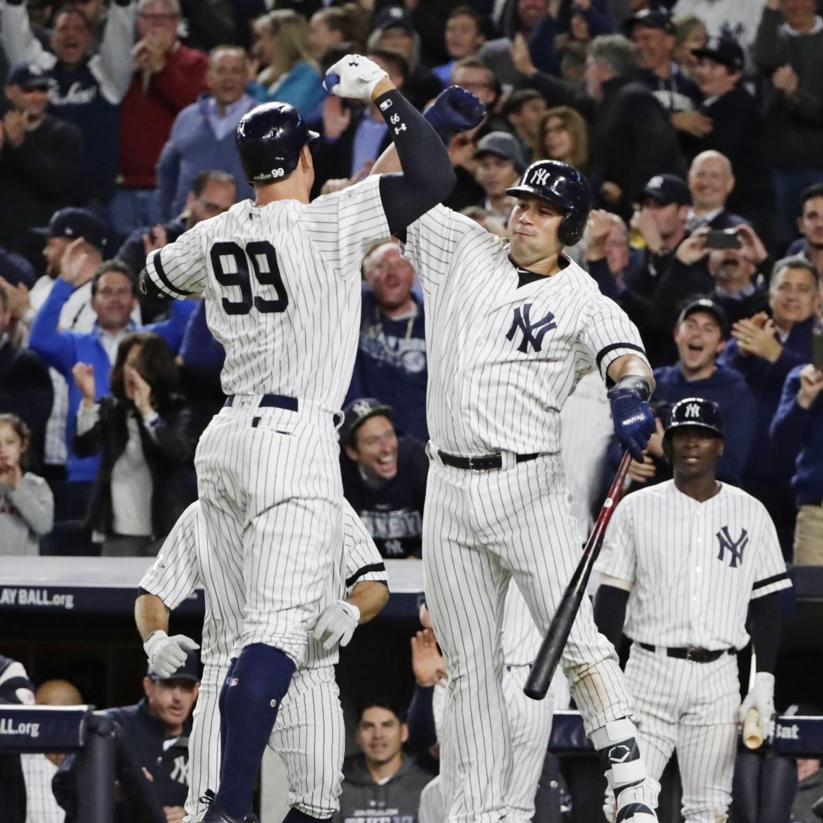 Aaron Judge Goes Champagne Crazy After Yankees Wild-Card Win