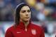 United States forward Alex Morgan looks on prior to a SheBelieves Cup women's soccer match against England, Saturday, March 4, 2017, in Harrison, N.J. (AP Photo/Julio Cortez)