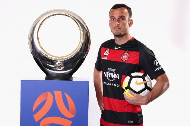 MELBOURNE, AUSTRALIA - OCTOBER 03:  Mark Bridge of Western Sydney Wanderers poses during the 2017/18 A-League Season Launch at Port Melbourne SC on October 3, 2017 in Melbourne, Australia.  (Photo by Robert Prezioso/Getty Images)