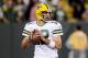 GREEN BAY, WI - SEPTEMBER 28: Aaron Rodgers #12 of the Green Bay Packers drops back to pass in the second quarter against the Chicago Bears at Lambeau Field on September 28, 2017 in Green Bay, Wisconsin. (Photo by Stacy Revere/Getty Images)