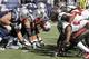 FOXBORO, MA - SEPTEMBER 22: The New England Patriots and the Tampa Bay Buccaneers at the snap at the line of scrimmage during the second half at Gillette Stadium on September 22, 2013 in Foxboro, Massachusetts. (Photo by Winslow Townson/Getty Images)