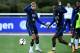 France's forward Kylian Mbappe (L) and France's midfielder Blaise Matuidi attend a training session in Clairefontaine-en-Yvelines on October 3, 2017, in preparation for the team's World Cup 2018 qualifying football match against Bulgaria. / AFP PHOTO / FRANCK FIFE (Photo credit should read FRANCK FIFE/AFP/Getty Images)