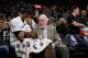 SAN ANTONIO, TX - MARCH 19: Head Coach Gregg Popovich talks with LaMarcus Aldridge #12 of the San Antonio Spurs during the game against the Sacramento Kings on March 19, 2017 at the AT&T Center in San Antonio, Texas. NOTE TO USER: User expressly acknowledges and agrees that, by downloading and or using this photograph, user is consenting to the terms and conditions of the Getty Images License Agreement. Mandatory Copyright Notice: Copyright 2017 NBAE (Photos by Darren Carroll/NBAE via Getty Images)