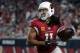 GLENDALE, AZ - SEPTEMBER 25: Larry Fitzgerald #11 of the Arizona Cardinals makes a catch in the first half of the NFL game against the Dallas Cowboys at University of Phoenix Stadium on September 25, 2017 in Glendale, Arizona. (Photo by Jennifer Stewart/Getty Images)
