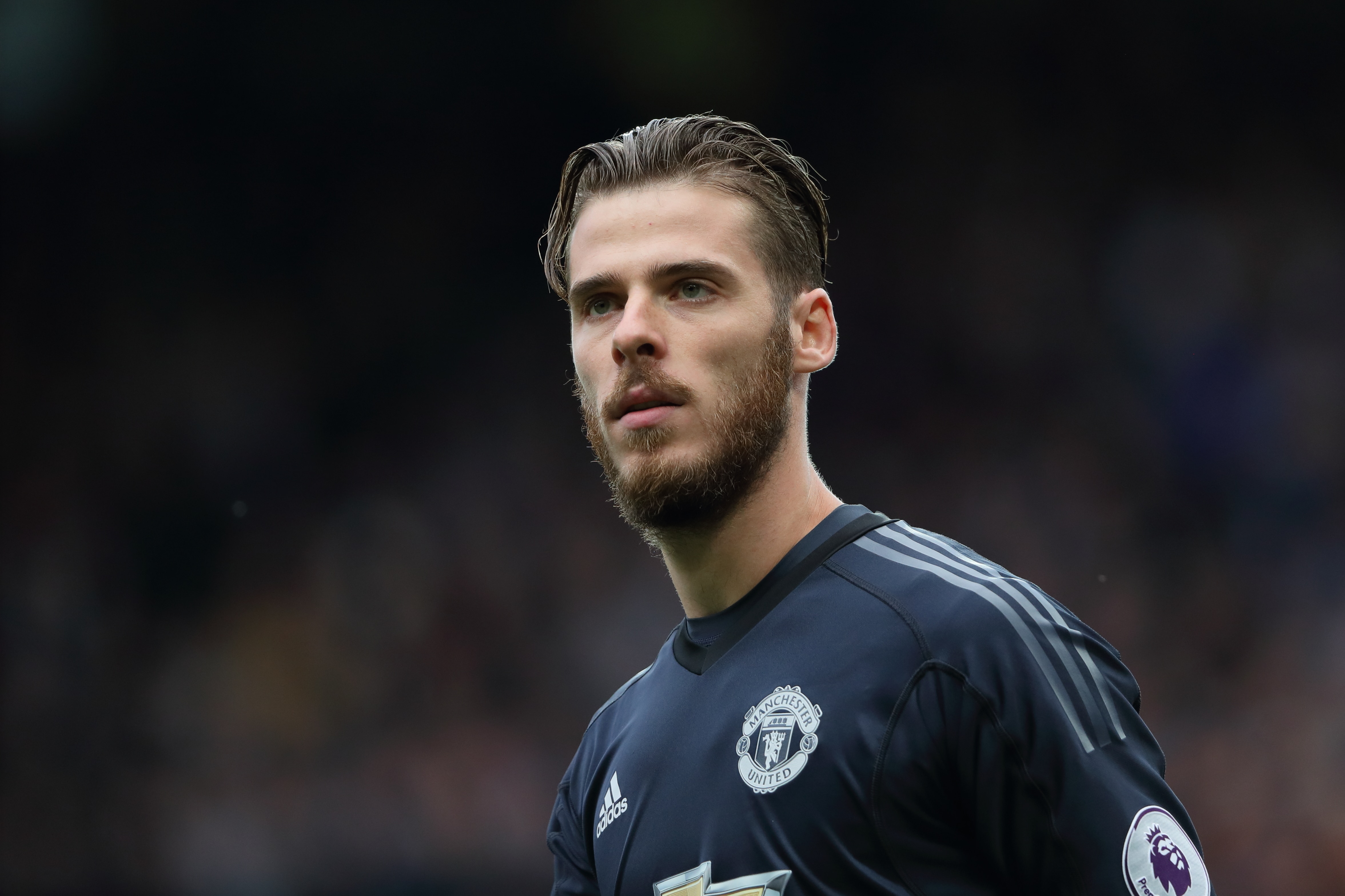 MANCHESTER, ENGLAND - SEPTEMBER 17: David De Gea of Manchester United during the Premier League match between Manchester United and Everton at Old Trafford on September 17, 2017 in Manchester, England. (Photo by Matthew Ashton - AMA/Getty Images)