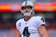 DENVER, CO - OCTOBER 1: Quarterback Derek Carr #4 of the Oakland Raiders stands on the field before a game against the Denver Broncos at Sports Authority Field at Mile High on October 1, 2017 in Denver, Colorado. (Photo by Dustin Bradford/Getty Images)