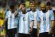 Argentina's Lionel Messi (C) gestures at the end of the goalless 2018 World Cup qualifier football match against Peru in Buenos Aires on October 5, 2017. / AFP PHOTO / Eitan ABRAMOVICH (Photo credit should read EITAN ABRAMOVICH/AFP/Getty Images)