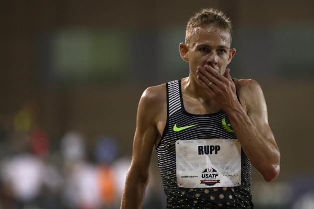 SACRAMENTO, CA - JUNE 22: Galen Rupp looks on after finishing in the Men's 10,000m Final during Day 1 of the 2017 USA Track & Field Outdoor Championships at Hornet Stadium on June 22, 2017 in Sacramento, California. (Photo by Patrick Smith/Getty Images)