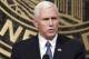 Vice President Mike Pence speaks in Las Vegas on Saturday, Oct. 7, 2017, following a unity prayer walk honoring the victims of last weekend's massacre. (AP Photo/Isaac Brekken)