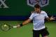 Juan Martin del Potro of Argentina hits a return during the men's singles against Nikoloz Basilashvili of Georgia at the Shanghai Masters tennis tournament in Shanghai on October 9, 2017. / AFP PHOTO / CHANDAN KHANNA (Photo credit should read CHANDAN KHANNA/AFP/Getty Images)