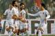 Spain's midfielder Asier Illarramendi (L) celebrates his goal with Spain's forward Aritz Aduriz and Jose Callejon during the Russia 2018 FIFA World Cup European Group G qualifying football match between Israel and Spain at Teddy Stadium in Jerusalem on October 9, 2017.
Spain is already qualified for the 2018 World Cup in Russia. / AFP PHOTO / THOMAS COEX (Photo credit should read THOMAS COEX/AFP/Getty Images)