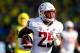 EUGENE, OR - OCTOBER 07: Jamal Morrow #25 of the Washington State Cougars runs for a touchdown against the Oregon Ducks at Autzen Stadium on October 7, 2017 in Eugene, Oregon. (Photo by Jonathan Ferrey/Getty Images)