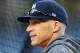 NEW YORK, NY - OCTOBER 03: (NEW YORK DAILIES OUT) Manager Joe Girardi #28 of the New York Yankees during batting practice before the American League Wild Card Game against the Minnesota Twins at Yankee Stadium on October 3, 2017 in the Bronx borough of New York City. The Yankees defeated the Twins 8-4. (Photo by Jim McIsaac/Getty Images)
