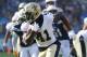 CARSON, CA - AUGUST 20: Alvin Kamara #41 of the New Orleans Saints runs the ball down field during the first quarter of the game against the Los Angeles Chargers at the StubHub Center on August 20, 2017 in Carson, California. (Photo by Josh Lefkowitz/Getty Images)