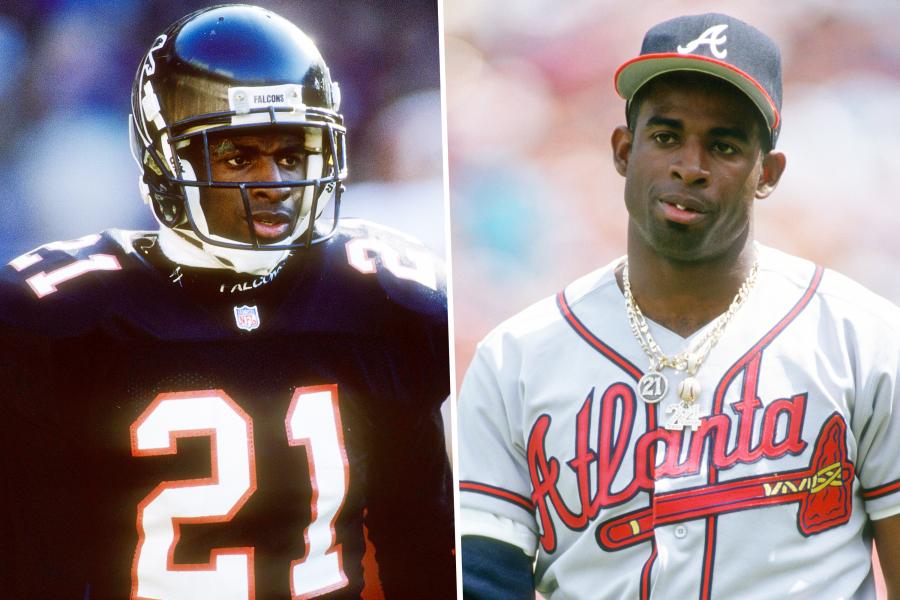 DEION SANDERS WITH THE RAVENS, Deion Sanders played one yea…