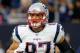 HOUSTON, TX - AUGUST 19: Rob Gronkowski #87 of the New England Patriots takes the field to warm up before playing the Houston Texans in a preseason game at NRG Stadium on August 19, 2017 in Houston, Texas. (Photo by Bob Levey/Getty Images)