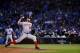 CHICAGO, IL - OCTOBER 11: Stephen Strasburg #37 of the Washington Nationals pitches in the seventh inning during game four of the National League Division Series against the Chicago Cubs at Wrigley Field on October 11, 2017 in Chicago, Illinois. (Photo by Jonathan Daniel/Getty Images)