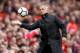MANCHESTER, ENGLAND - SEPTEMBER 30: Jose Mourinho, Manager of Manchester United handles the ball during the Premier League match between Manchester United and Crystal Palace at Old Trafford on September 30, 2017 in Manchester, England. (Photo by Laurence Griffiths/Getty Images)