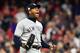 CLEVELAND, OH - OCTOBER 11: Aroldis Chapman #54 of the New York Yankees celebrates their 5 to 2 win over the Cleveland Indians in Game Five of the American League Divisional Series at Progressive Field on October 11, 2017 in Cleveland, Ohio. (Photo by Jason Miller/Getty Images)