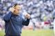 UNIVERSITY PARK, PA - SEPTEMBER 30: Head coach James Franklin of the Penn State Nittany Lions walks the sideline during the second half against the Indiana Hoosiers on September 30, 2017 at Beaver Stadium in University Park, Pennsylvania. Penn State defeats Indiana 45-14. (Photo by Brett Carlsen/Getty Images)