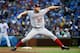 CHICAGO, IL - OCTOBER 11: Stephen Strasburg #37 of the Washington Nationals pitches in the second inning during game four of the National League Division Series against the Chicago Cubs at Wrigley Field on October 11, 2017 in Chicago, Illinois. (Photo by Jonathan Daniel/Getty Images)