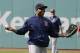 Boston Red Sox's Rajai Davis smiles during batting practice before a baseball game between the Boston Red Sox and the Cleveland Indians, Thursday, Aug. 24, 2017, in Cleveland. (AP Photo/Tony Dejak)