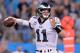 CHARLOTTE, NC - OCTOBER 12: Carson Wentz #11 of the Philadelphia Eagles looks to pass against the Carolina Panthers during their game at Bank of America Stadium on October 12, 2017 in Charlotte, North Carolina. (Photo by Grant Halverson/Getty Images)