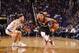 PHOENIX, AZ - OCTOBER 11: CJ McCollum #3 of the Portland Trail Blazers handles the ball against the Phoenix Suns during the preseason game on October 11, 2017 at Talking Stick Resort Arena in Phoenix, Arizona. NOTE TO USER: User expressly acknowledges and agrees that, by downloading and or using this photograph, user is consenting to the terms and conditions of the Getty Images License Agreement. Mandatory Copyright Notice: Copyright 2017 NBAE (Photo by Barry Gossage/NBAE via Getty Images)