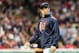 CLEVELAND, OH - SEPTEMBER 12: Brad Ausmus #7 of the Detroit Tigers walks back to the dugout after a pitching change during the sixth inning against the Cleveland Indians at Progressive Field on September 12, 2017 in Cleveland, Ohio. (Photo by Jason Miller/Getty Images)