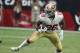 San Francisco 49ers running back Carlos Hyde (28) during an NFL football game against the Arizona Cardinals, Sunday, Oct. 1, 2017, in Glendale, Ariz. (AP Photo/Rick Scuteri)