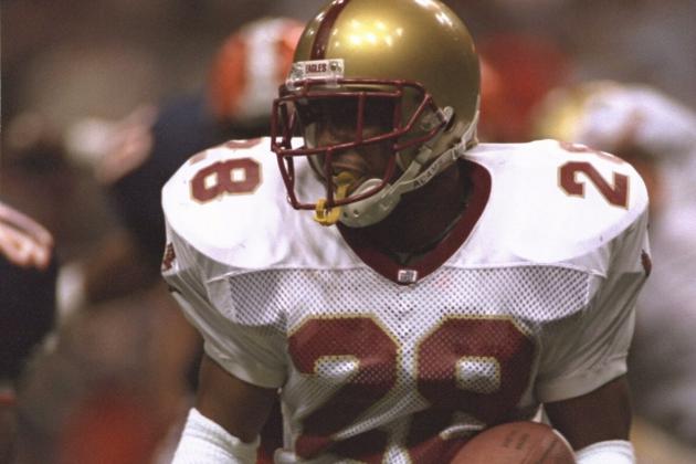 18 Nov 1995:  Jamall Anderson of the Boston College Eagles carries the football during the Eagles 58-29 loss to the Syracuse Orangemen at the Carrier Dome in Syracuse, New York.   Mandatory Credit: Allsport USA/ALLSPORT