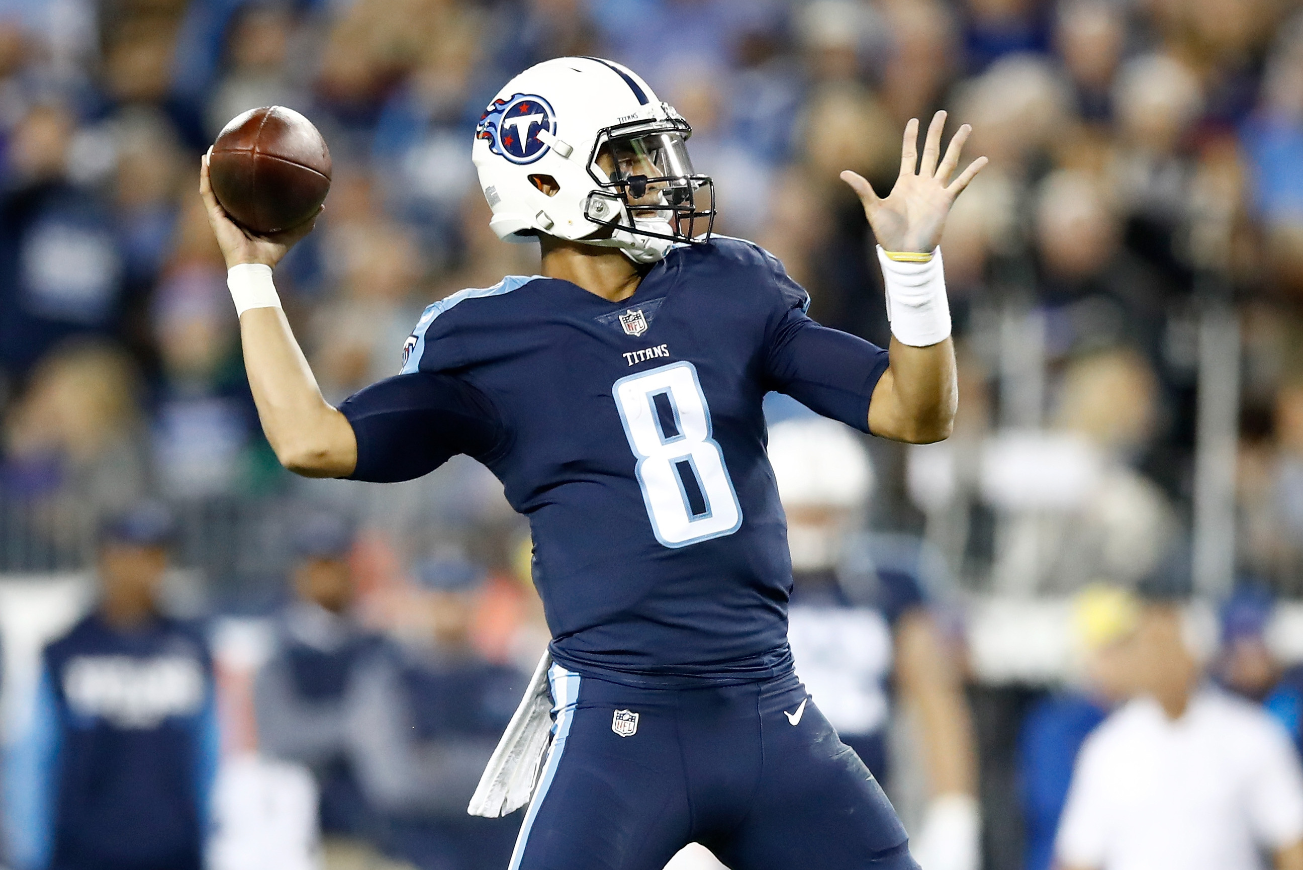 Tennessee Titans Marcus Mariota throws a the ball during NFL