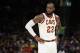 CLEVELAND, OH - OCTOBER 10: LeBron James #23 of the Cleveland Cavaliers looks on while playing the Chicago Bulls during a pre season game at Quicken Loans Arena on October 10, 2017 in Cleveland, Ohio. NOTE TO USER: User expressly acknowledges and agrees that, by downloading and or using this photograph, User is consenting to the terms and conditions of the Getty Images License Agreement. (Photo by Gregory Shamus/Getty Images)