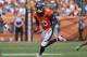 Denver Broncos wide receiver Emmanuel Sanders runs against the Dallas Cowboys during the first half of an NFL football game, Sunday, Sept. 17, 2017, in Denver. (AP Photo/Jack Dempsey)