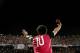 Egypt's Mohamed Salah celebrates defeating Congo during the 2018 World Cup group E qualifying soccer match at the Borg El Arab Stadium in Alexandria, Egypt, Sunday, Oct. 8, 2017. Egypt won 2-1. (AP Photo/Nariman El-Mofty)