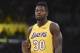 LOS ANGELES, CA - OCTOBER 10: Julius Randle #30 of the Los Angeles Lakers looks on during the preseason game against the Utah Jazz on October 10, 2017 at STAPLES Center in Los Angeles, California. NOTE TO USER: User expressly acknowledges and agrees that, by downloading and/or using this Photograph, user is consenting to the terms and conditions of the Getty Images License Agreement. Mandatory Copyright Notice: Copyright 2017 NBAE (Photo by Adam Pantozzi/NBAE via Getty Images)