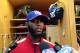 New York Giants cornerback Dominique Rodgers-Cromartie speaks with reporters in the locker room at the NFL football team's training facility, Wednesday, Oct. 18, 2017, in East Rutherford, N.J. (AP Photo/Tom Canavan)