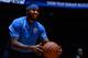DENVER, CO - OCTOBER 10: Carmelo Anthony #7 of the Oklahoma City Thunder smiles before the game against the Denver Nuggets on October 10, 2017 at the Pepsi Center in Denver, Colorado. NOTE TO USER: User expressly acknowledges and agrees that, by downloading and/or using this Photograph, user is consenting to the terms and conditions of the Getty Images License Agreement. Mandatory Copyright Notice: Copyright 2017 NBAE (Photo by Bart Young/NBAE via Getty Images)