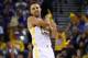 OAKLAND, CA - OCTOBER 17: Stephen Curry #30 of the Golden State Warriors reacts to a play against the Houston Rockets during their NBA game at ORACLE Arena on October 17, 2017 in Oakland, California. NOTE TO USER: User expressly acknowledges and agrees that, by downloading and or using this photograph, User is consenting to the terms and conditions of the Getty Images License Agreement. (Photo by Ezra Shaw/Getty Images)