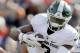Michigan State running back LJ Scott (3) runs into Illinois' Hardy Nickerson during the first half of an NCAA college football game at Memorial Stadium Saturday, Nov. 5, 2016, in Champaign, Ill. (AP Photo/ Stephen Haas)