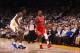 OAKLAND, CA - OCTOBER 17: Chris Paul #3 of the Houston Rockets handles the ball against the Golden State Warriors on October 17, 2017 at ORACLE Arena in Oakland, California. NOTE TO USER: User expressly acknowledges and agrees that, by downloading and or using this photograph, user is consenting to the terms and conditions of Getty Images License Agreement. Mandatory Copyright Notice: Copyright 2017 NBAE (Photo by Noah Graham/NBAE via Getty Images)