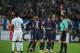 MARSEILLE, FRANCE - OCTOBER 22: Neymar of Paris Saint-Germain receives a red card during the Ligue 1 match between Olympique Marseille and Paris Saint Germain at Stade Velodrome on October 22, 2017 in Marseille, (Photo by Robbie Jay Barratt - AMA/Getty Images)
