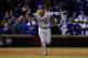 CHICAGO, IL - OCTOBER 19: Justin Turner #10 of the Los Angeles Dodgers celebrates after beating the Chicago Cubs 11-1 in game five of the National League Championship Series at Wrigley Field on October 19, 2017 in Chicago, Illinois. The Dodgers advance to the 2017 World Series. (Photo by Jamie Squire/Getty Images)