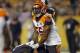 Cincinnati Bengals outside linebacker Vontaze Burfict (55) shoves Pittsburgh Steelers tight end Xavier Grimble (85) to the ground as he attempts to get up after catching a pass during the second half of an NFL football game in Pittsburgh, Sunday, Oct. 22, 2017. The Steelers won 29-14. (AP Photo/Keith Srakocic)