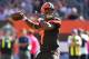 CLEVELAND, OH - OCTOBER 22: DeShone Kizer #7 of the Cleveland Browns throws for a first down in the first quarter against the Tennessee Titans at FirstEnergy Stadium on October 22, 2017 in Cleveland, Ohio. (Photo by Jason Miller/Getty Images)