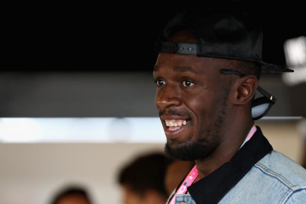 AUSTIN, TX - OCTOBER 22: Sprinting legend Usain Bolt in the Mercedes F1 garage before the United States Formula One Grand Prix at Circuit of The Americas on October 22, 2017 in Austin, Texas. (Photo by Mark Thompson/Getty Images)