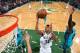MILWAUKEE, WI - OCTOBER 23: Giannis Antetokounmpo #34 of the Milwaukee Bucks shoots the ball against the Charlotte Hornets on October 23, 2017 at the BMO Harris Bradley Center in Milwaukee, Wisconsin. NOTE TO USER: User expressly acknowledges and agrees that, by downloading and or using this Photograph, user is consenting to the terms and conditions of the Getty Images License Agreement. Mandatory Copyright Notice: Copyright 2017 NBAE (Photo by Gary Dineen/NBAE via Getty Images)